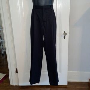 Nautica black cotton pleat front pants